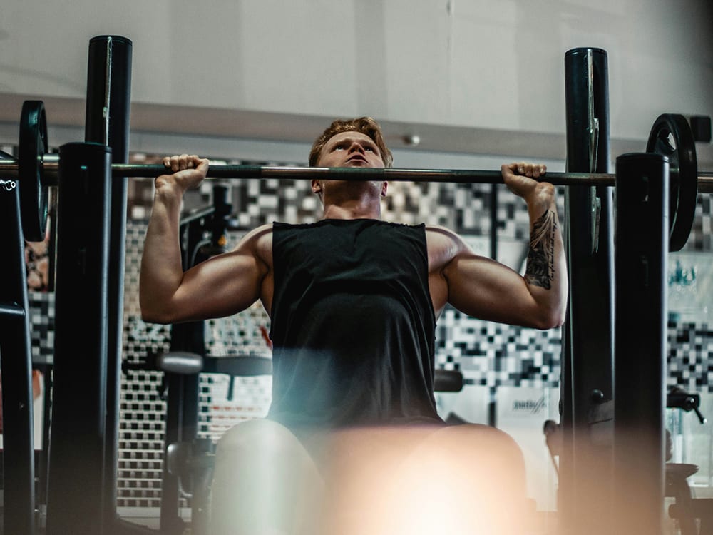 A man lifting weights