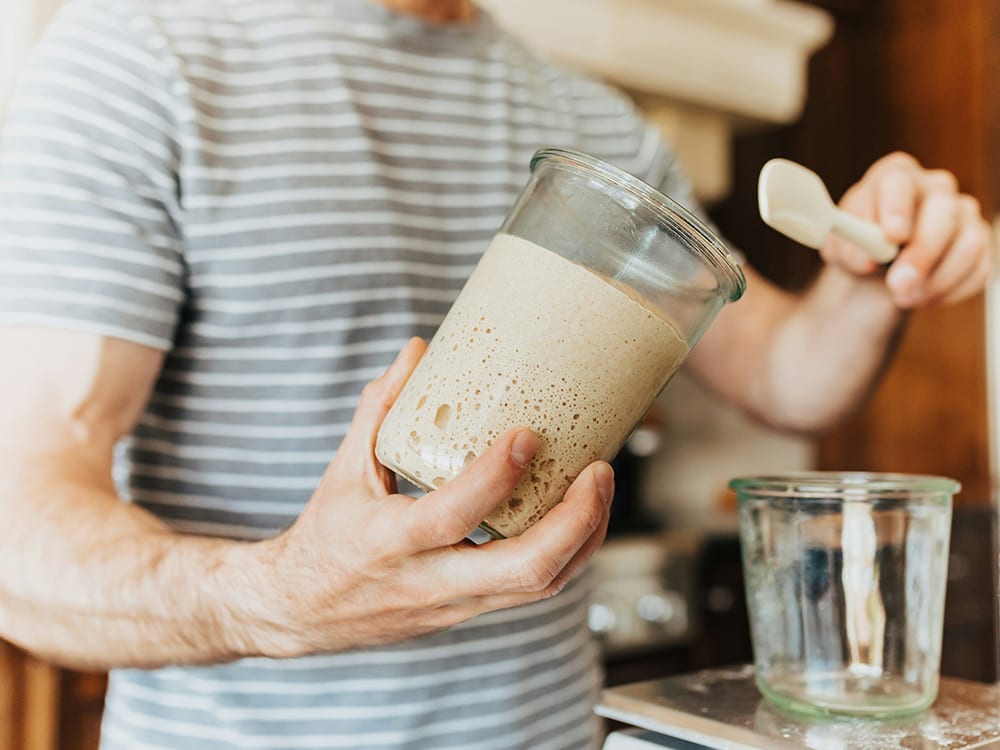A man making a protein shake